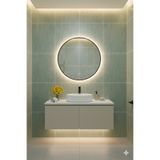 Avend HD Akıllı Ayna Buhar Tutmayan 3 Renk Led Işıklı Siyah Çerçeveli Banyo Lavabo Makyaj Aynası 80 CM