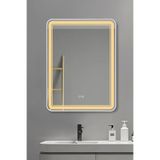 Avend HD Akıllı Ayna Buhar Tutmaz 3 Renk Led Işık Beyaz Çerçeveli Banyo Lavabo Makyaj Aynası 60x80 CM