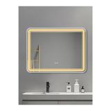 Avend HD Akıllı Ayna Buhar Tutmaz 3 Renk Ledli Banyo Dekoratif Duvar Ofis Makyaj Lavabo Aynası 80x60 CM