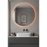 Avend HD Akıllı Hareket Sensörlü Buhar Tutmaz 3 Renk Ledli Işık Gümüş Çerçeveli Banyo Lavabo Makyaj Aynası 80 CM
