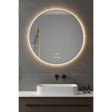 Avend HD Akıllı Hareket Sensörü Buhar Tutmaz 3 Renk Led Işık 90 CM Gümüş Çerçeveli HD Banyo Lavabo Aynası