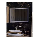 Avend Hd Ayna Buhar Tutmaz Saat Ve Derece Ekranlı Dokunmatik Butonlu 3 Renk Ledli Dimmer Özellikli Akıllı Lavabo Makyaj Ofis Dikdörtgen Banyo Ayn