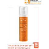 Avene Tinted Anti-Age SPF 50+ Yaşlanma Karşıtı Renkli Güneş Kremi Yüksek Koruma Anti-Aging Yüz Bakımı 50 ml