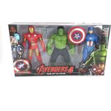 Avengers 4 Büyük Figür Seti 3 Lü Hulk Captain America Ironman Oyuncak Süper Kahramanlar - Renkli