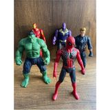 Avengers 5li Figür Oyuncak Hulk Spiderman Thanos Ironman Figür Captain America Işıklı Büyük Boy