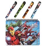 Avengers Autograph Book for Universal Studios and 4 Superhero Pens- Marvel Avengers Spiral Notebook, Hard Back, Iron Man, Captain America, Thor, Hulk and Black Widow Accessories