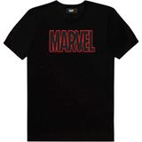 Avengers Infinity War Marvel Outline Logo Tişörtü - Siyah - XL