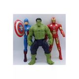 AVENGERS Kahramanlar Hulk Captan Amerika Ironman 3 Lü Karakter Figür Oyuncak Seti Işıklı