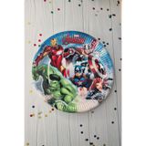Avengers Konsept Karton Tabak 8 li Paket Lisanlı Avengers Konsept Doğum Günü Tabağı