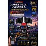 AVENİR 3Ptz'li,1 Sabit ,4g Sim Kartlı Güneş Enerjili MSK12 ,Yeni Nesil 4 Kamera 12 Mp