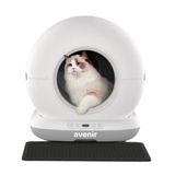 AVENİR AV-CB02W Akıllı Otomatik Kedi Tuvaleti, 75lt Hazne, 7lt Çöp haznesi, Ağırlık sensörlü + Elekli Kum Paspası Hediyeli (Gri), App Kontrol Koku Yapmayan Kum Kabı