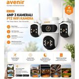 Avenir AV-S323 6mp 3 Kameralı Wifi Kamera - Siyah - Beyaz