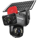 Avenir AV-S427H Güneş Enerjili 6MP Sürekli Kayıt IP Güvenlik Kamerası Siyah Dış Mekan Kullanımı için