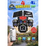 Avenir Av-S445 8Mp 4 Kameralı Ptz Aov Kamera Çift Solar Panelli 4G E-Sım Gece Renkli İnsan Takibi