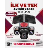 Avenir Av-S446 4 Kameralı 3 Ptz'li Güneş Enerjili Aov E-Sim 4G Solar Akıllı Kamera 3 Kamerası Haraketli