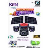 Avenir KRNTEKNO 4 Kameralı E-Sım Güneş Enerjili Güvenlik Kamerası–çift Güneş Paneli, Sım Kartlı Aov Kamera