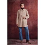 Avenna Çıtçıtlı Süet Görünümlü Tunik / Kap Bej 26ka417
