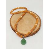 Aventurin Taşlı Rudraksha Tohum Kolye Dolama Bileklik 8mm 49734