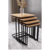 Avenza Furniture AVENZA LİVİNG 4,lü Metal Zigon Sehpa Zigon Sehpa