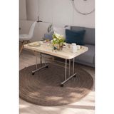 Avenza Living 70×110 cm Tekerlekli Orta Sehpa – Metal Ayak, Modern Dekoratif Masa - TRAVERTER