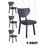 Avenza Living Elma Sandalye 4 Lü Antrasit Modern Mutfak Sandalyesi, Yemek, Bahçe, Kafe,