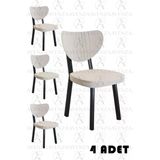 Avenza Living Elma Sandalye 4 Lü Bej Mutfak Sandalyesi, Yemek, Bahçe, Kafe
