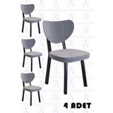 Avenza Living Elma Sandalye Gri 4 Lü Mutfak Sandalyesi, Yemek, Bahçe, Kafe, Modern
