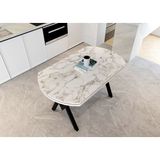 Avenza Living Gofret Masa Polo Sandalye Mutfak Seti (4 Sandalye + 70X120 Masa) - Beyaz Mermer - gri
