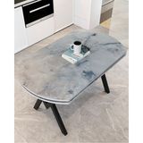 Avenza Living Gofret Yemek Masası Gri Mermer 70X120