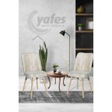 Avenza Living Kare Gold 2'li Sandalye Mutfak Sandalyesi - Krem