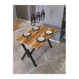 Avenza Living Kütük Yemek Masası Ceviz 80X120 Metal Ayak