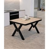 Avenza Living Modern 70X110 Yemek Masası | Minimal Tasarım Mutfak & Balkon Masası - Traverten