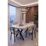 Avenza Living Nova Serisi Modern Yemek Masası Takımı - 4 Kişilik Salon & Mutfak Seti - Renk Seçenekli - Beyaz - Açık Gri