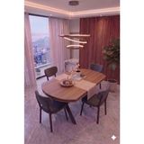 Avenza Living Nova Serisi Modern Yemek Masası Takımı - 4 Kişilik Salon & Mutfak Seti - Renk Seçenekli - Ceviz - Antrasit