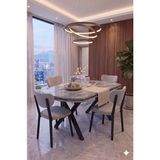 Avenza Living Nova Serisi Modern Yemek Masası Takımı - 4 Kişilik Salon & Mutfak Seti - Renk Seçenekli - Gri - Gri