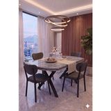 Avenza Living Nova Serisi Modern Yemek Masası Takımı - 4 Kişilik Salon & Mutfak Seti - Renk Seçenekli - Siyah - Antrasit