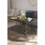 Avenza Living Tekerlekli Masa Orta Sehpa 60X100 Siyah Mermer Metal Ayak