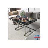 Avenza Living Tekerlekli Masa Orta Sehpa 70X110 Siyah Mermer Metal Ayak