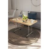 Avenza Living Tekerlekli Masa Orta Sehpa 70X110 Sonomo Metal Ayaklı