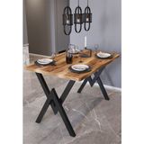 Avenza Living Yemek Masası Avenza Living 80*120 Kütük Model Metal Ayak Mutfak Ofis Balkon Dekoratif Masa (SUNTALAMDAN ÜRETİLMİŞTİR) - Ahşap - Kahverengi