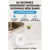 AVEO 1 ADET 3,2mx38mm Su Geçirmez Kendinden Yapışkanlı Sızdırmaz Köşe Bandı,Mutfak Banyo Evye Tezgah Gider Tıpası