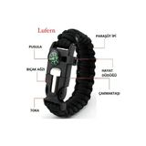 Aveo 1 Adet Çok Amaçlı Hayatta Kalma Bilekliği Survival Pusulalı Kamp Düdük Outdoor Kit Askeri