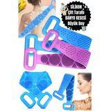 Aveo 1 Adet Sırt Ovma Havlusu Geri Sil Peeling Fırçası Silika Jeli Unisex Silikon Banyo Havlusu Keseler Vücut