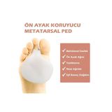 Aveo 2 Adet Ten/Beyaz Renk Silikon Metatars Desteği Yumuşak, Darbe Emici, Ayak Ön Bölgesi Için Koruyucu Ped