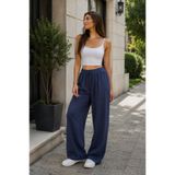 Avero Kadın Beli Lastikli Bağcıklı Bol Paça Taba Ayrobin Pantolon - Yazlık Terletmez Kumaş - M / L / XL / 2XL