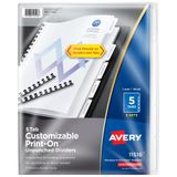 Avery deliksiz Print on Trennblaetter, beyaz, 5, 5 sekme setleri (11516) menteşe