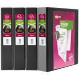 Avery Durable şeffaf dosya, 4'lü paket, siyah