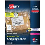 Avery Emin Beslemeli Suya Dayanıklı Yazdırılabilir Nakliye Etiketleri, 3-1/3" x 4", Beyaz, 300 Boş Posta Etiketi (5524)