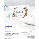 Avery Greeting Cards, Inkjet Yazıcılar, 20 Boş Kart ve Zarf, 5,5 x 8,5, Katlanmış (3265) - Renkli