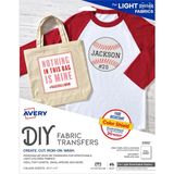 Avery Hafif Kumaşlar Için Yazdırılabilir Gerilebilir Isı Transfer Kağıdı, 8.5 "x 11", Mürekkep Püskü - Ana Renkler
